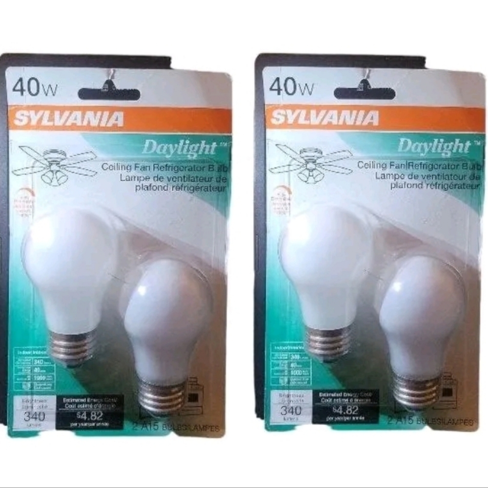 SYLVANIA Home Lighting 10181 Incandesent Bulb, A15-40W-2850K, Medium Base,2Pack